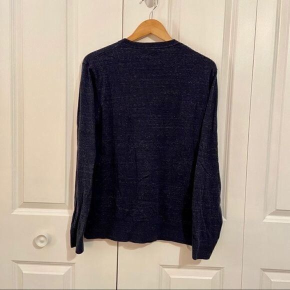 Gap Navy Blue Cotton Blend Crew Neck Long Sleeve Sweater Large - Picture 4 of 6